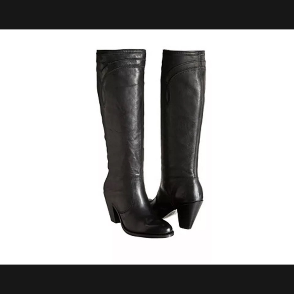 Frye Mustang Stitch Tall Boot - Black - Size 7